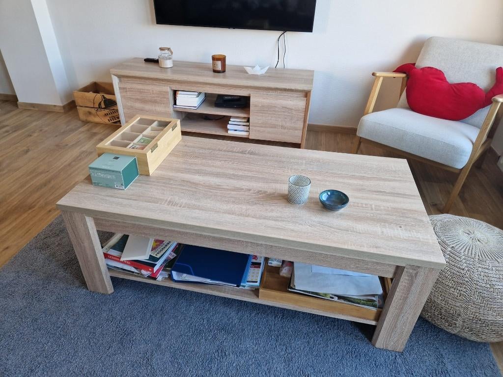 Set TV-meubel + salontafel HASLUND (JYSK), Ophalen, Gebruikt