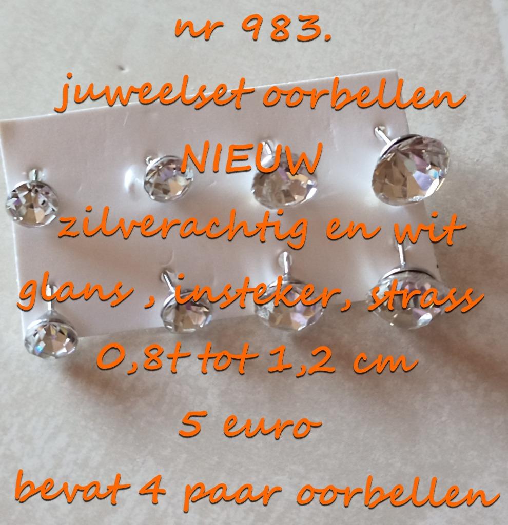 983. Parure de bijoux : boucles d'oreilles, NEUF, @LAST PIEC, Bijoux, Sacs & Beauté, Boucles d'oreilles, Blanc, Envoi, Neuf, Puces ou Clous