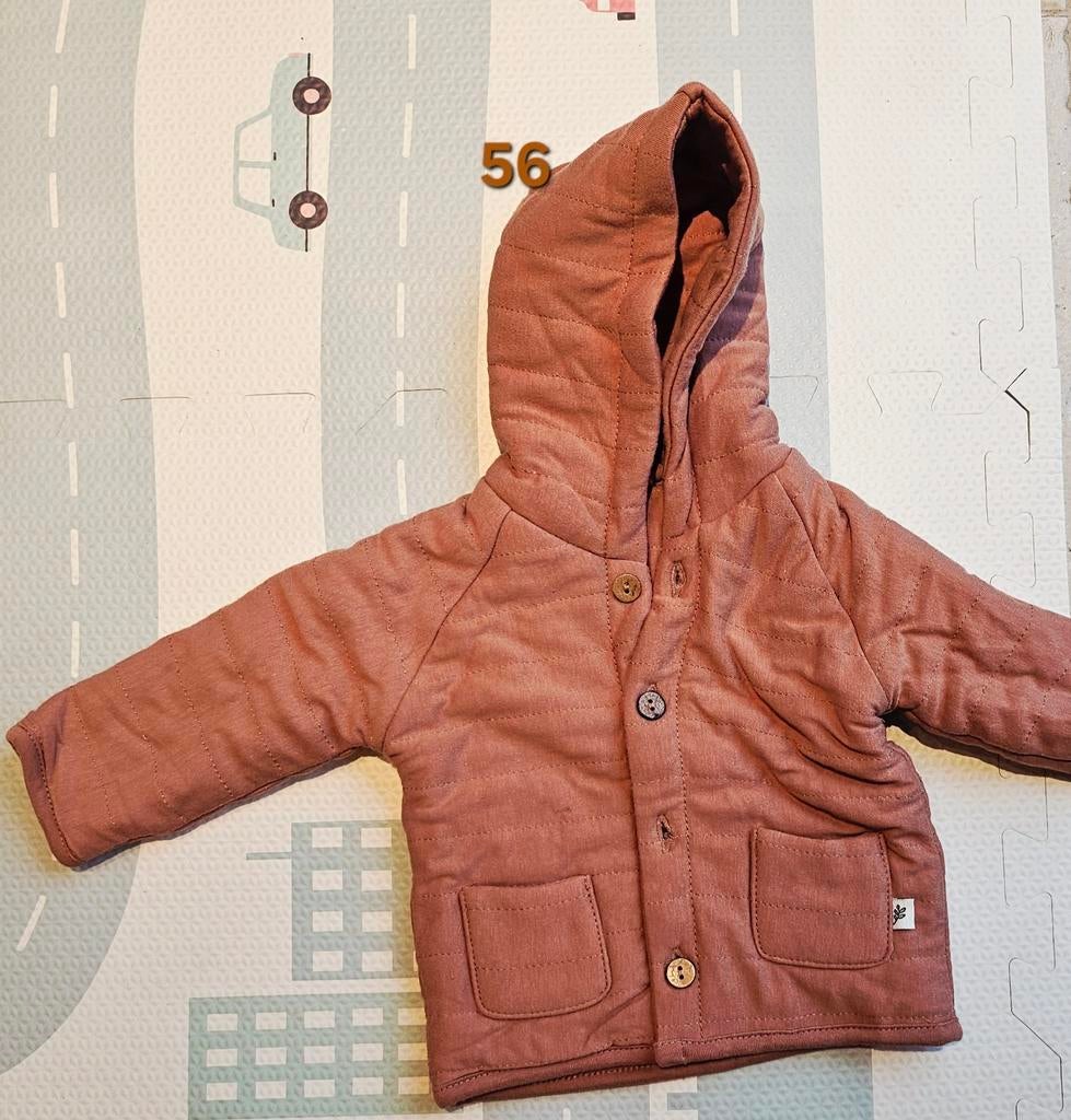 Nieuw Babyjasje / Vestje met Capuchon - Oudroze - Maat 56, Kinderen en Baby's, Babykleding | Maat 56, Jongetje of Meisje, Nieuw