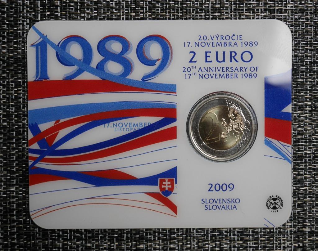 2 euro Coincard Slowakije 2009 20e verjaardag van het begin, Ophalen of Verzenden, Slowakije, 2 euro, Setje