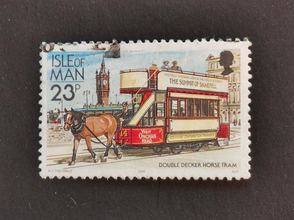 Isle of Man 1992 - paardentram, Ophalen of Verzenden, Overige landen, Gestempeld