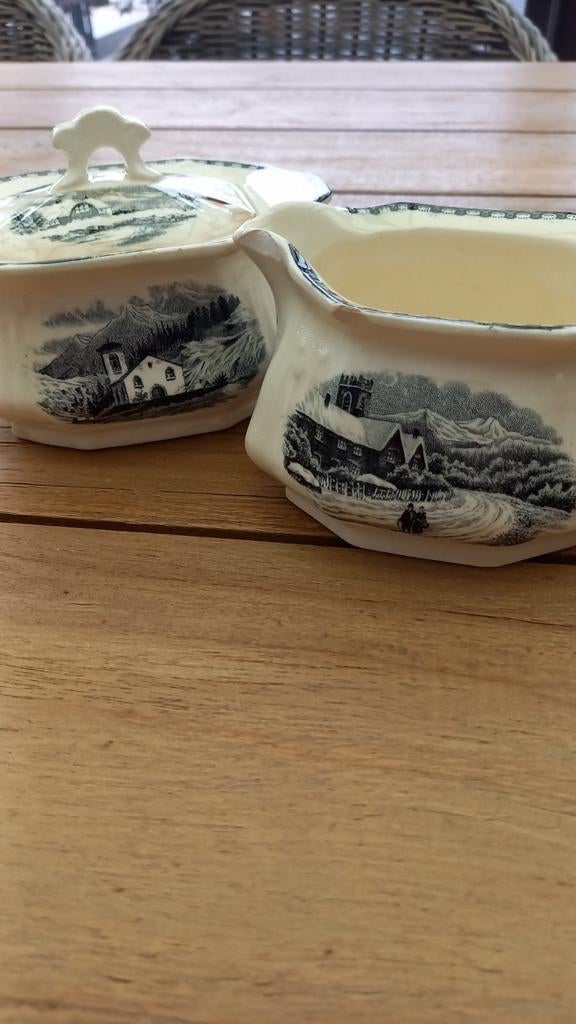 Zeer oude melk - en suikerpot ( 10 € voor de twee ), Enlèvement ou Envoi