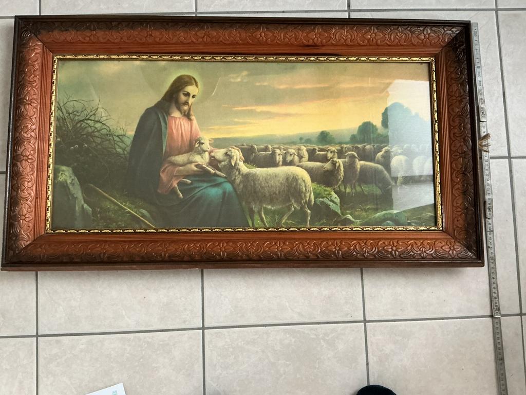 Vintage kader met jezus, Ophalen of Verzenden