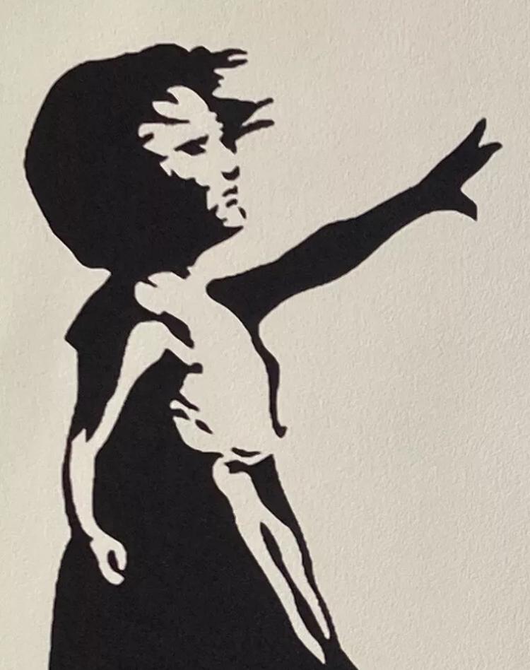 BANKSY : lithographie format XXL en 56 par 76 cm, Antiquités & Art, Enlèvement ou Envoi