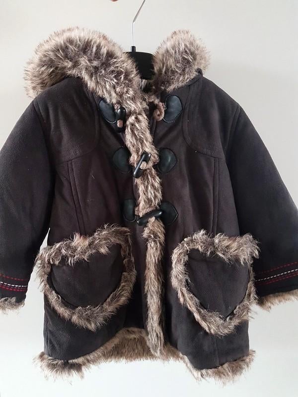 CATIMINI - Manteau brun fourrure - T.18 mois/81 cm, Catimini, Enlèvement ou Envoi, Utilisé, Fille
