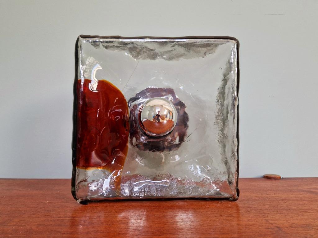 Glazen plafondlamp Mazzega Murano, 1960, Antiek en Kunst, Ophalen of Verzenden