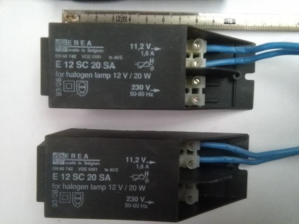Transfo  230V naar 12V  EREA  MODEL E12 SC20SA , Maison & Meubles, Lampes | Spots, Utilisé, Enlèvement ou Envoi