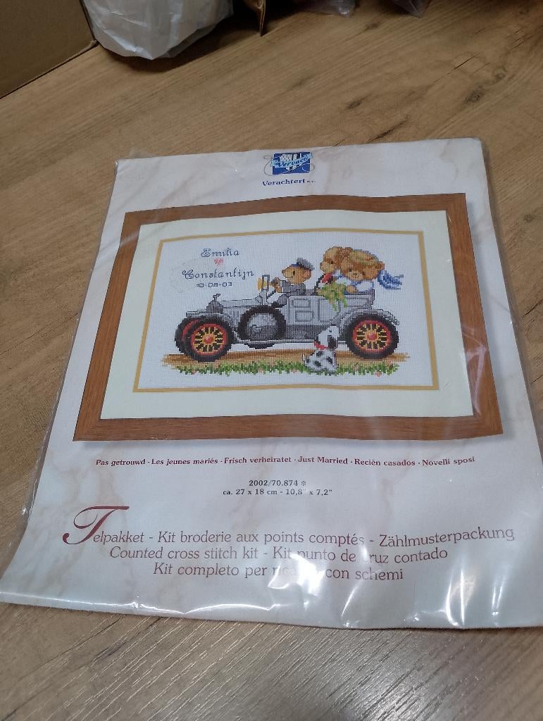 borduurpakket pas getrouwd, Ophalen of Verzenden, Nieuw, Handborduren, Borduurpakket