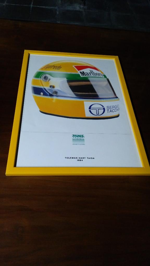 Poster met helm van Ayrton Senna, Ophalen, Zo goed als nieuw, Auto's