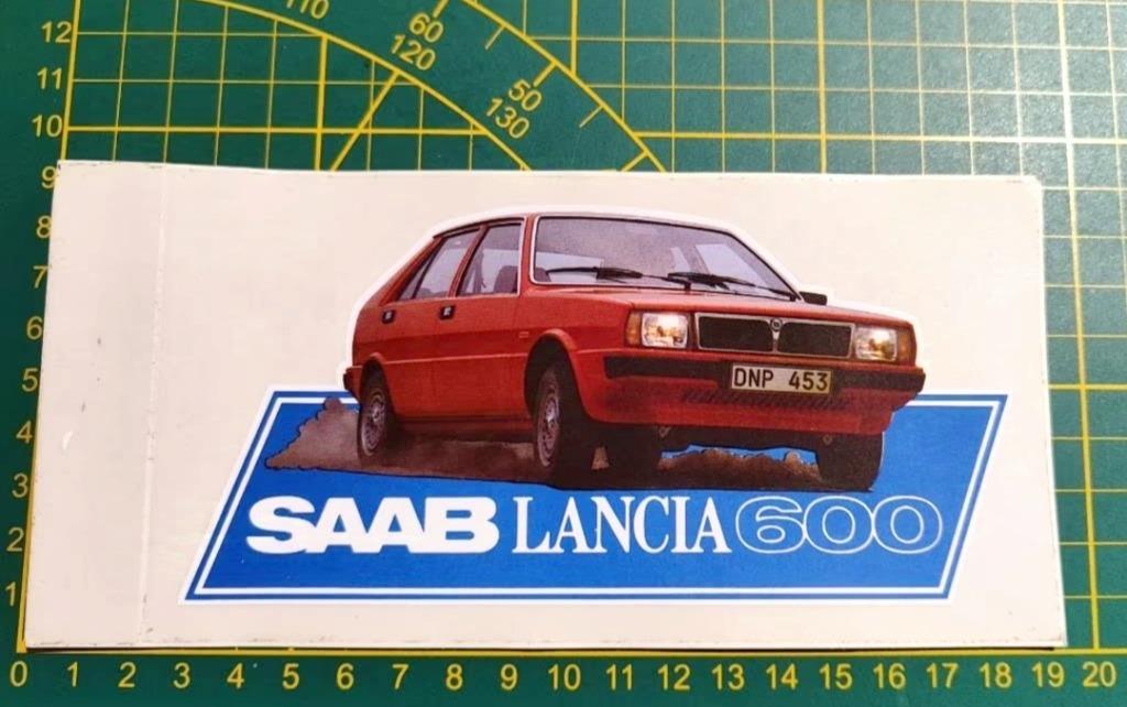 Sticker Saab Lancia 600 jaren '80 (Zeldzaam!), Collections, Enlèvement ou Envoi