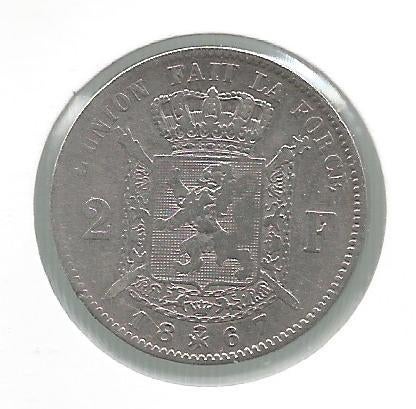 13973 * LEOPOLD II * 2 frank 1867 * Z.Fr, Postzegels en Munten, Verzenden, Zilver