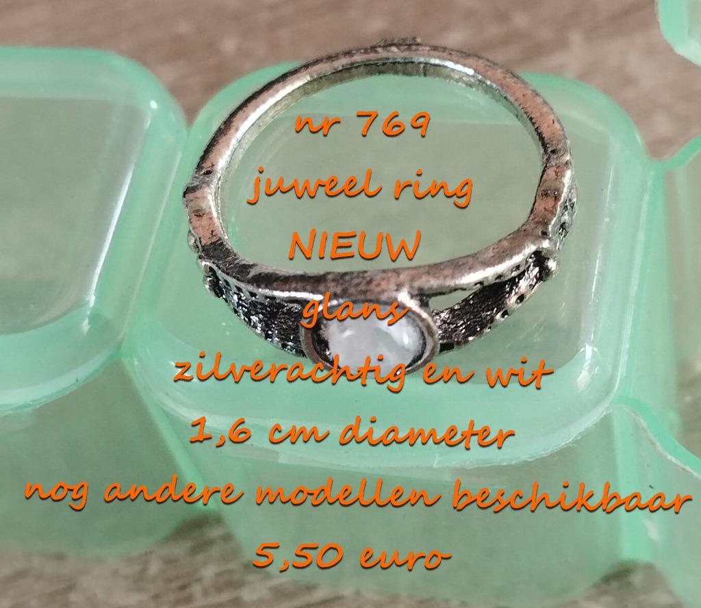 769. Juweel : ring , NIEUW , verzending inbegrepen, Overige materialen, Verzenden, Wit, Nieuw