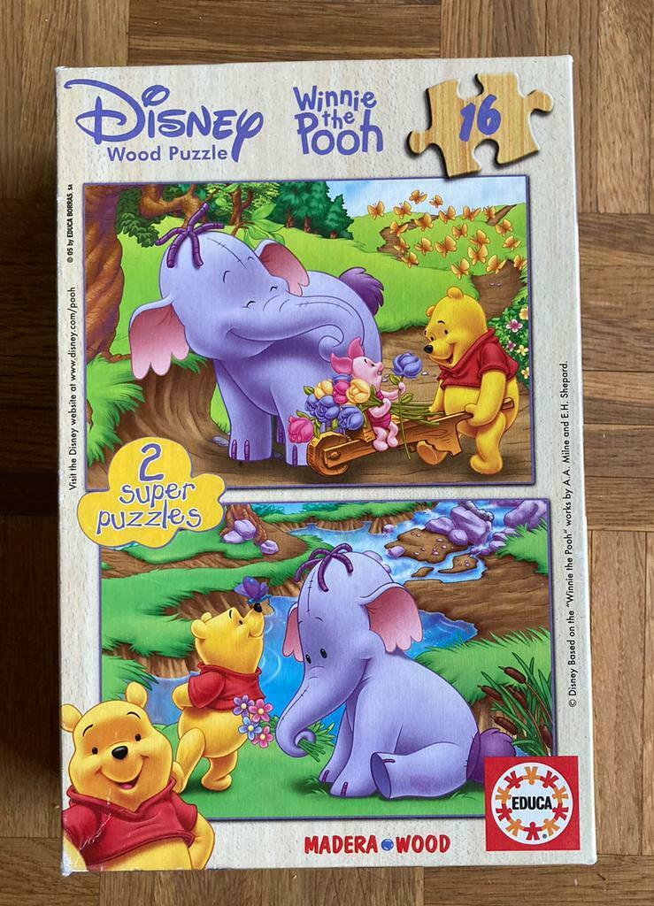 Houten puzzel Winnie the Pooh 16stukken, Ophalen of Verzenden, 10 tot 50 stukjes, Gebruikt, Van hout
