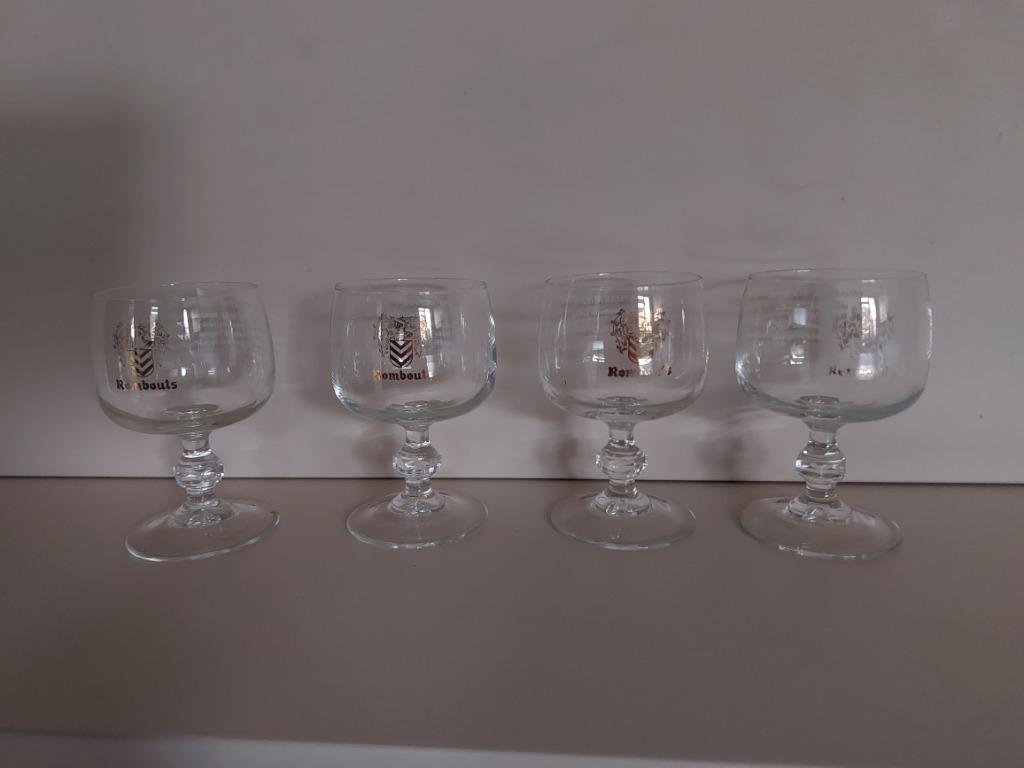 4 rombouts glazen met recept, Verzamelen, Ophalen of Verzenden, Gebruikt