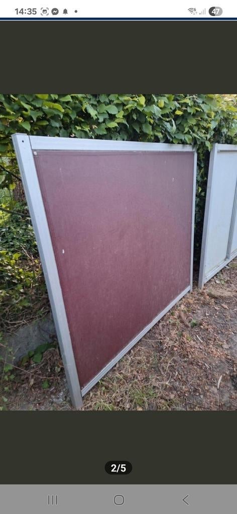 7 windschermen sterke panelen aluminium, Ophalen, Zo goed als nieuw