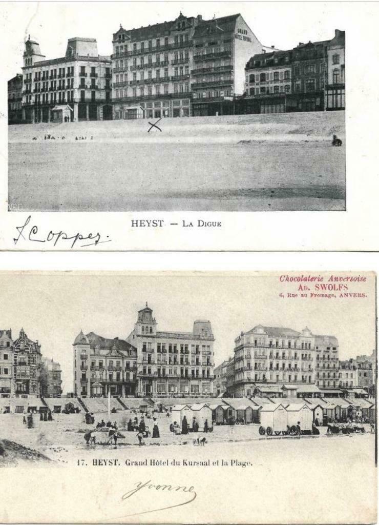 Oude ansichtkaarten van Heyst (Belgische kust), Verzamelen, Ophalen of Verzenden, Gelopen, België en Luxemburg