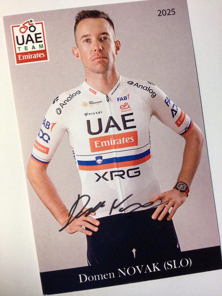 wielerkaart 2025 team uae domen novak  signe, Verzenden, Zo goed als nieuw