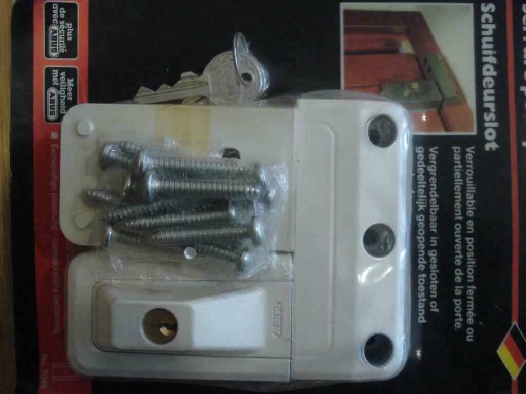 Verrou pour porte coulissante ABUS 3040 blanc neuf, Enlèvement ou Envoi, Neuf