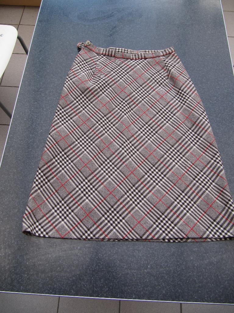 Rok winter 36- 38 vintage ruit, rood, wit, zwart, bruin, Enlèvement ou Envoi, Porté, Taille 36 (S), Autres couleurs