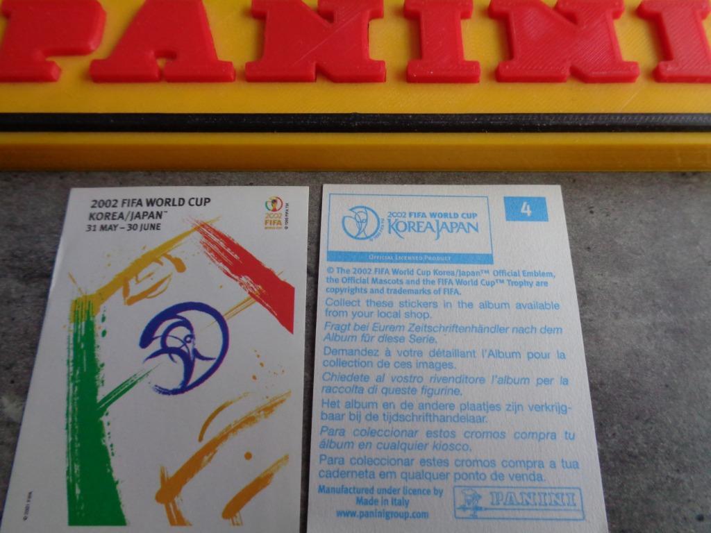 PANINI VOETBAL STICKER WORLD CUP 2002 KOREA/JAPAN NR 4, Ophalen of Verzenden, Sticker