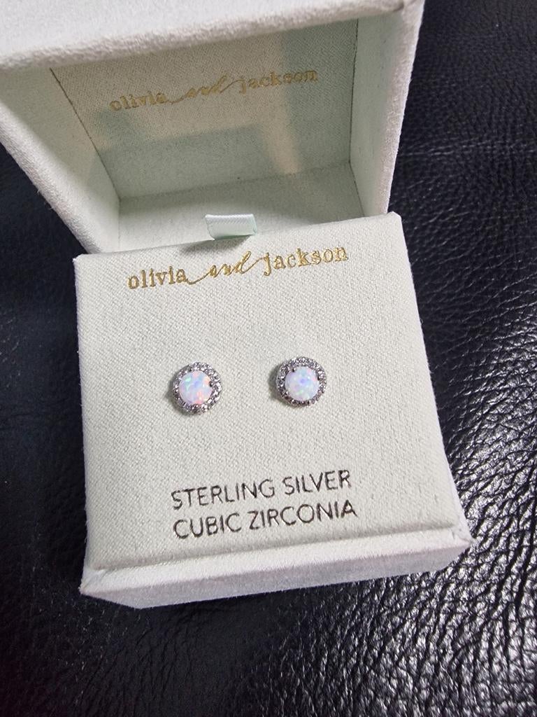Zilver Oorbellen 925 Nieuw, Ophalen, Nieuw, Knopjes of Stekers, Met edelsteen