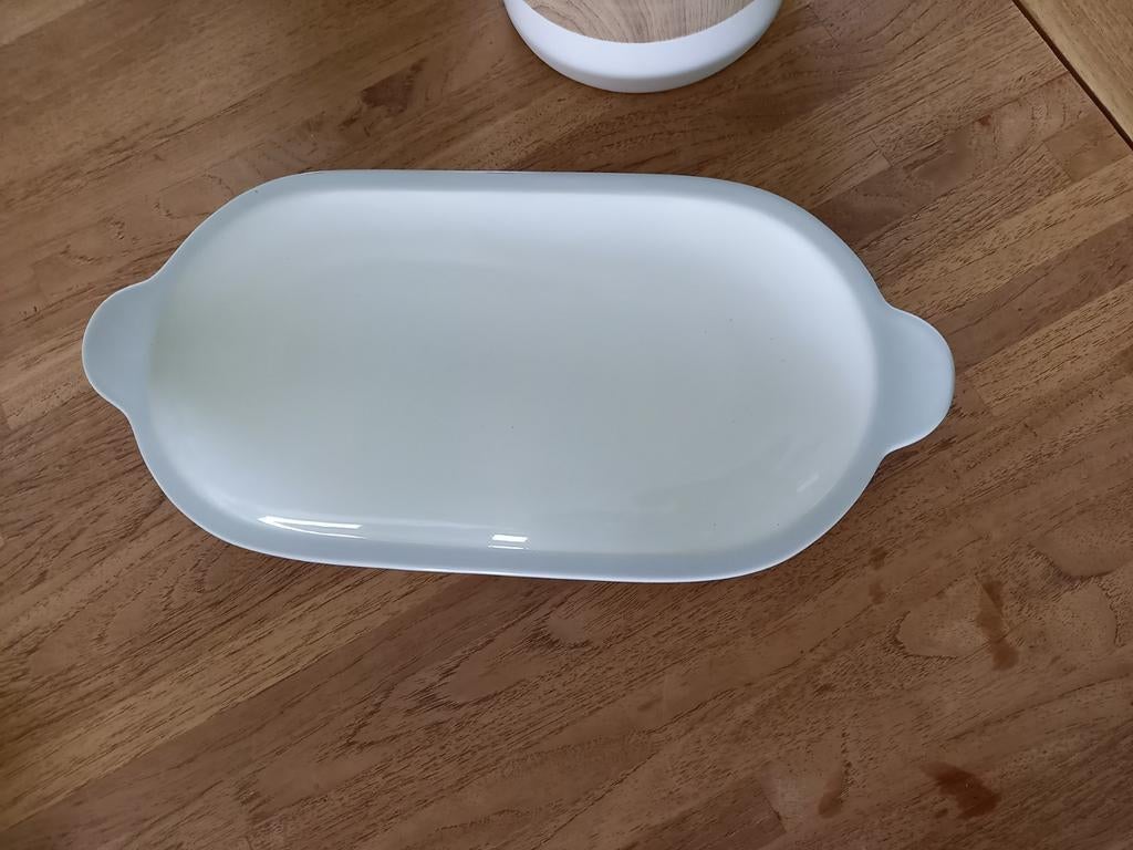 Pastel grijs ovale schaal met oortjes Fris made in Holland, Ophalen of Verzenden
