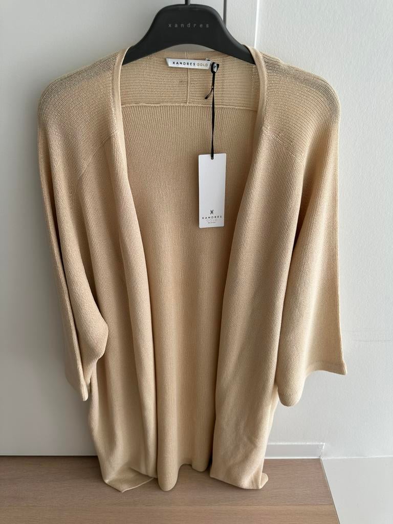 Nieuwe lange gilet xandres, Neuf, Taille 46/48 (XL) ou plus grande, Enlèvement ou Envoi, Beige