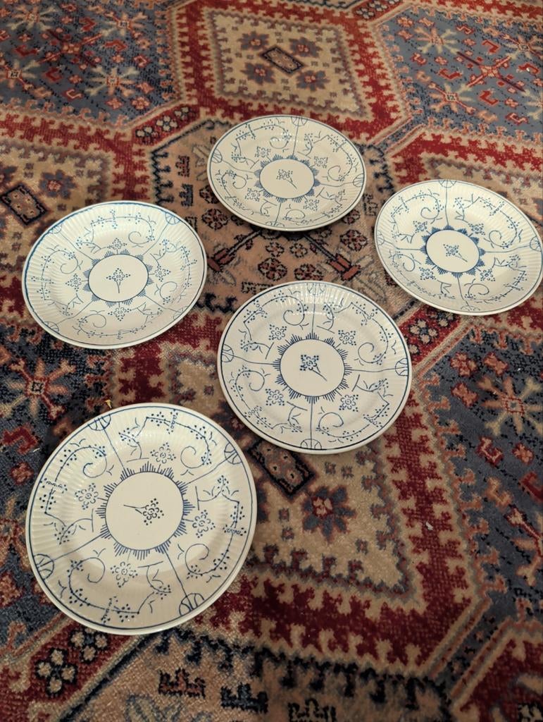 Lot de 5 assiettes à gâteaux vintage - Boch Frères La Louviè, Enlèvement