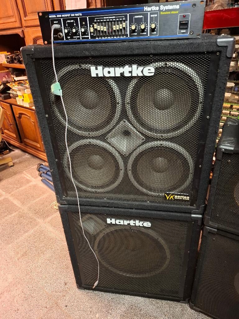 BAS VERSTERKER MET 2 BOXEN HARTKE HA350, Muziek en Instrumenten, Ophalen, Gebruikt, Basgitaar, 100 watt of meer