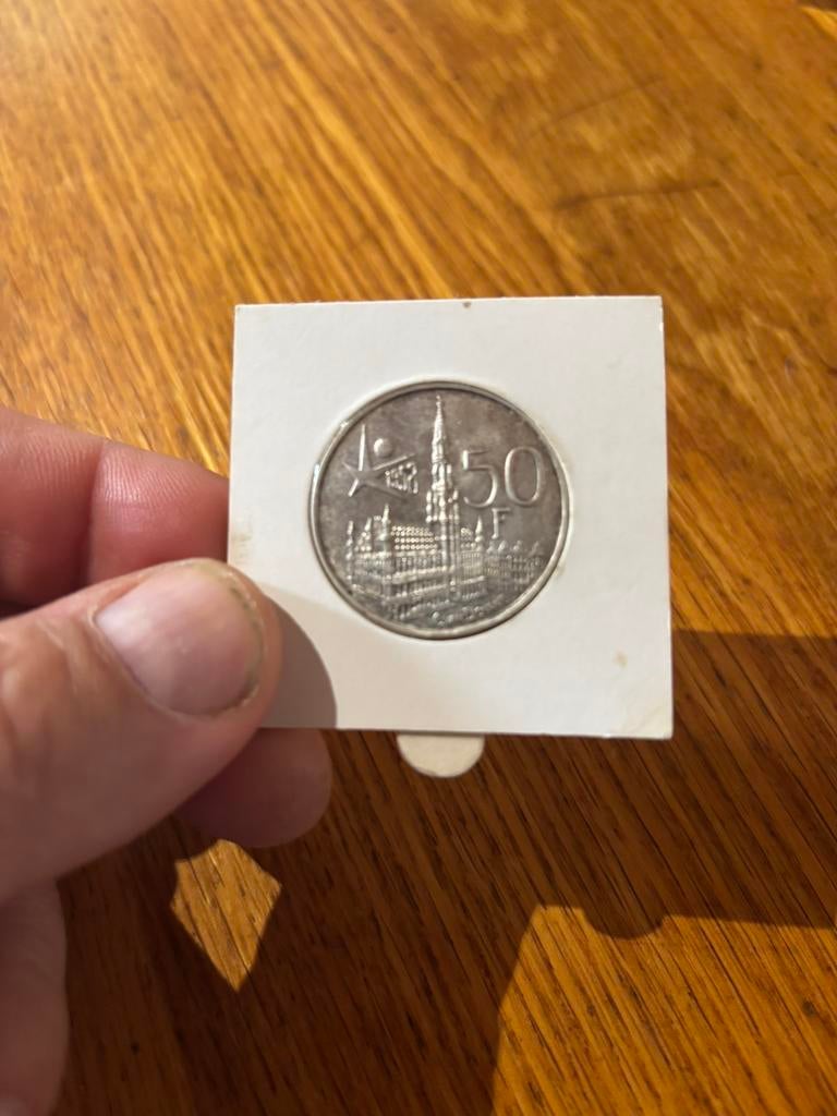 50 fr belge expo 1958 argent, Ophalen of Verzenden, Zilver