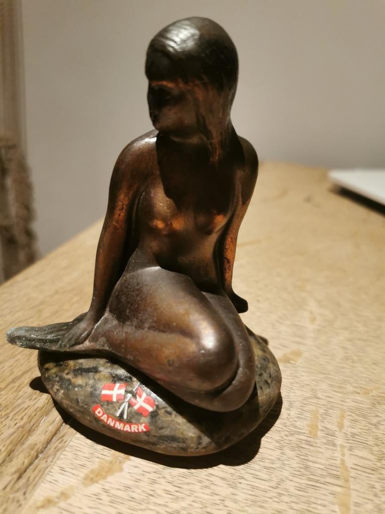 Beeldje in koper of brons de zeemeermin, Ophalen of Verzenden, Brons