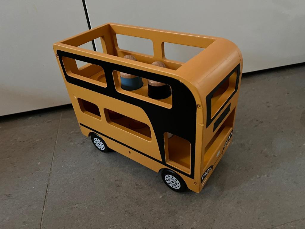 Kid's Concept Aiden houten dubbeldekker bus, Ophalen, Zo goed als nieuw