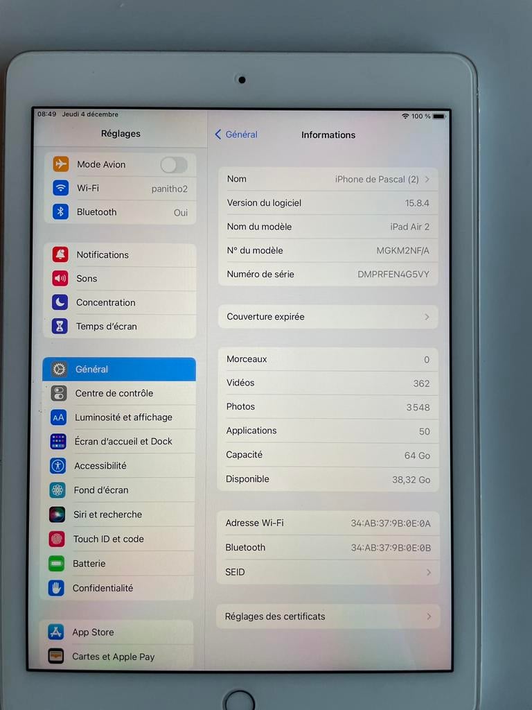 iPad Air 2, Computers en Software, Apple iPads, Ophalen, Zo goed als nieuw