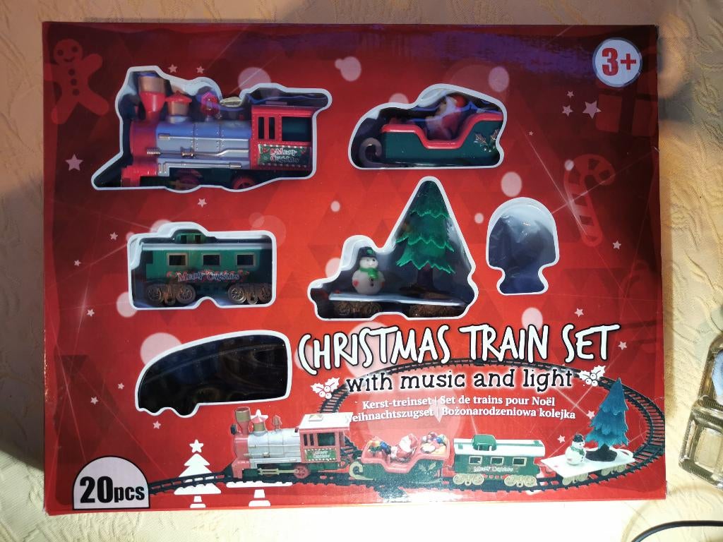 Kersttrein Christmas train set with music and light, Diversen, Kerst, Ophalen of Verzenden, Gebruikt