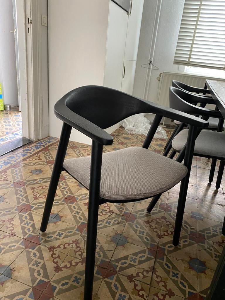 4 chaises design Artisan, Maison & Meubles, Comme neuf, Enlèvement, Modern, Tissus