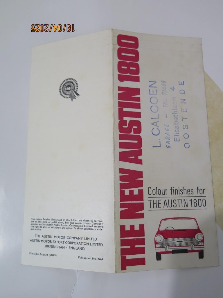 AUSTIN 1800  CARTE COULEURS, Envoi