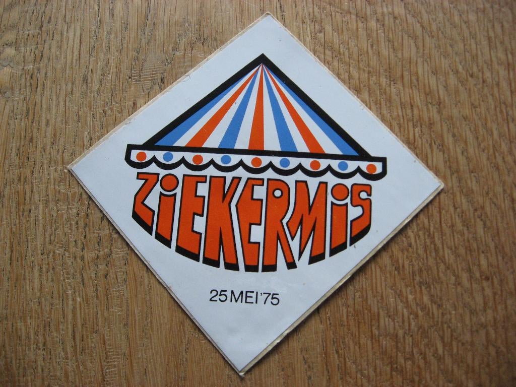 Ziekermis 25 Mei '75 Kermis 9 x 9 cm Sticker, Enlèvement ou Envoi, Neuf, Autres types