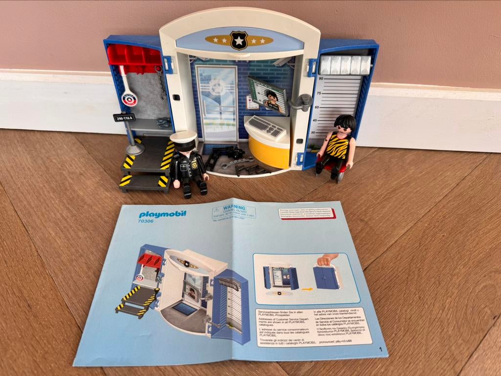 Playmobil 70306 speelbox politiestation, Ophalen of Verzenden, Zo goed als nieuw, Complete set