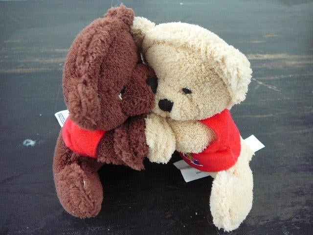 Valentijn 2 beertjes : 1 wit 1 bruin, Ophalen of Verzenden, Zo goed als nieuw, Stoffen beer, Overige merken