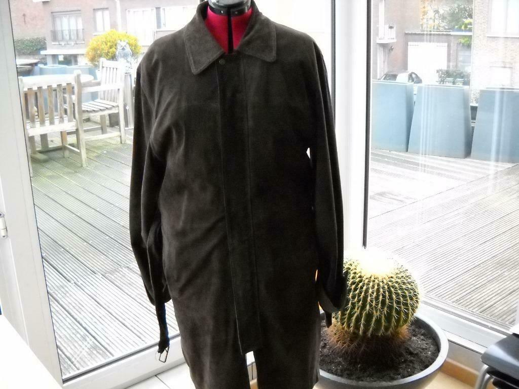 Lange heren jas suede, Kleding | Heren, Ophalen, Gedragen, Maat 52/54 (L), Bruin