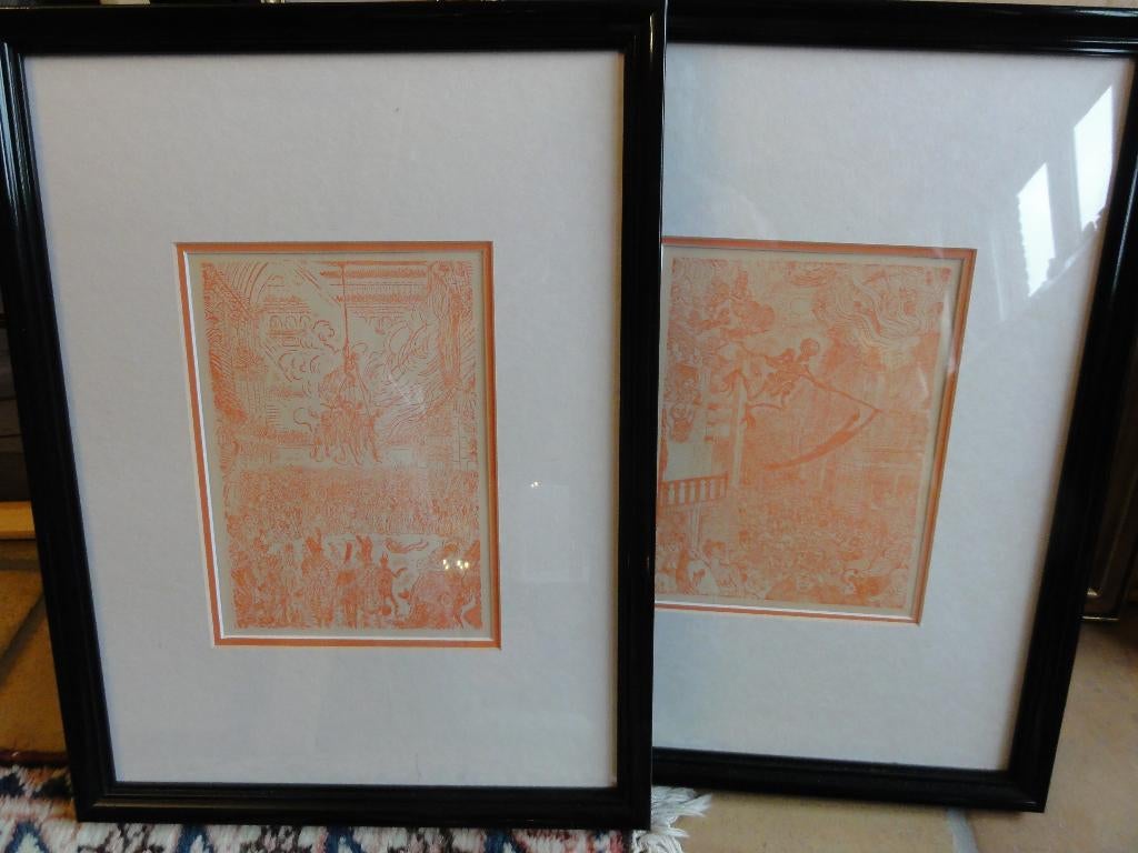 2 belles œuvres Ensor 1925, 100 ans, Antiquités & Art, Art | Lithographies & Sérigraphies, Enlèvement ou Envoi