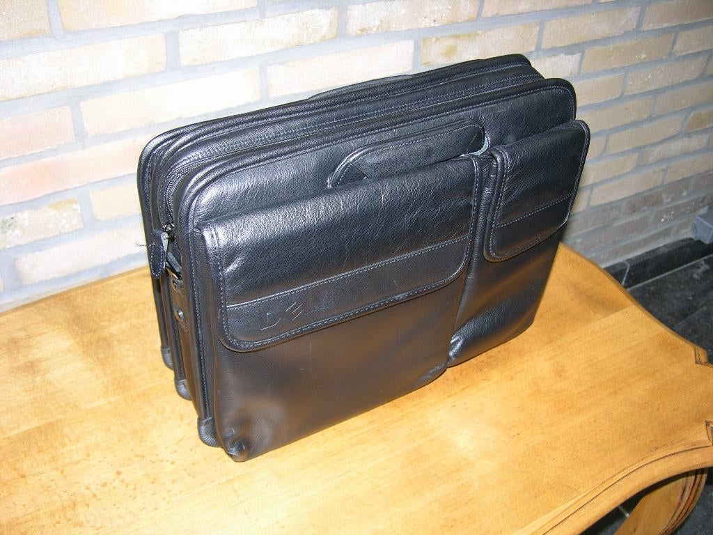 Lederen Dell laptoptas met schouderriem + handgrepen, Ophalen