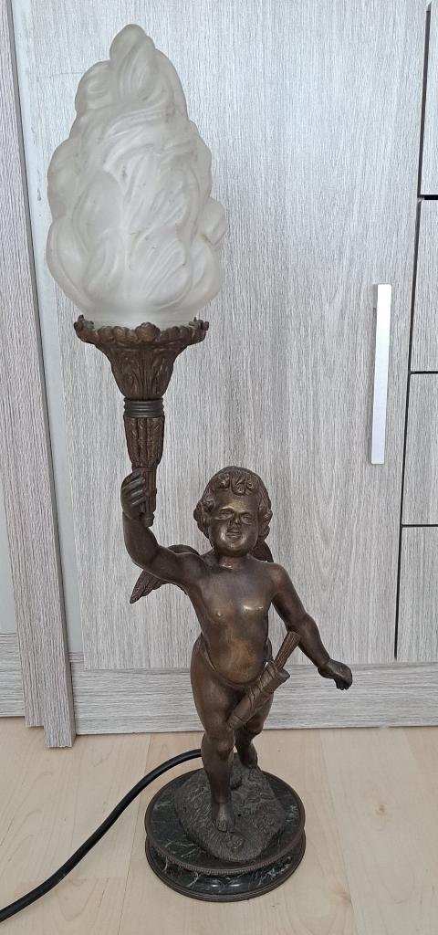 Bronzen beeld met verlichting, Antiek en Kunst, Ophalen, Brons