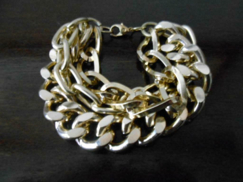 Nieuwe vergulde ARMBAND brede schakel !, Ophalen of Verzenden, Nieuw, Goud, Overige materialen