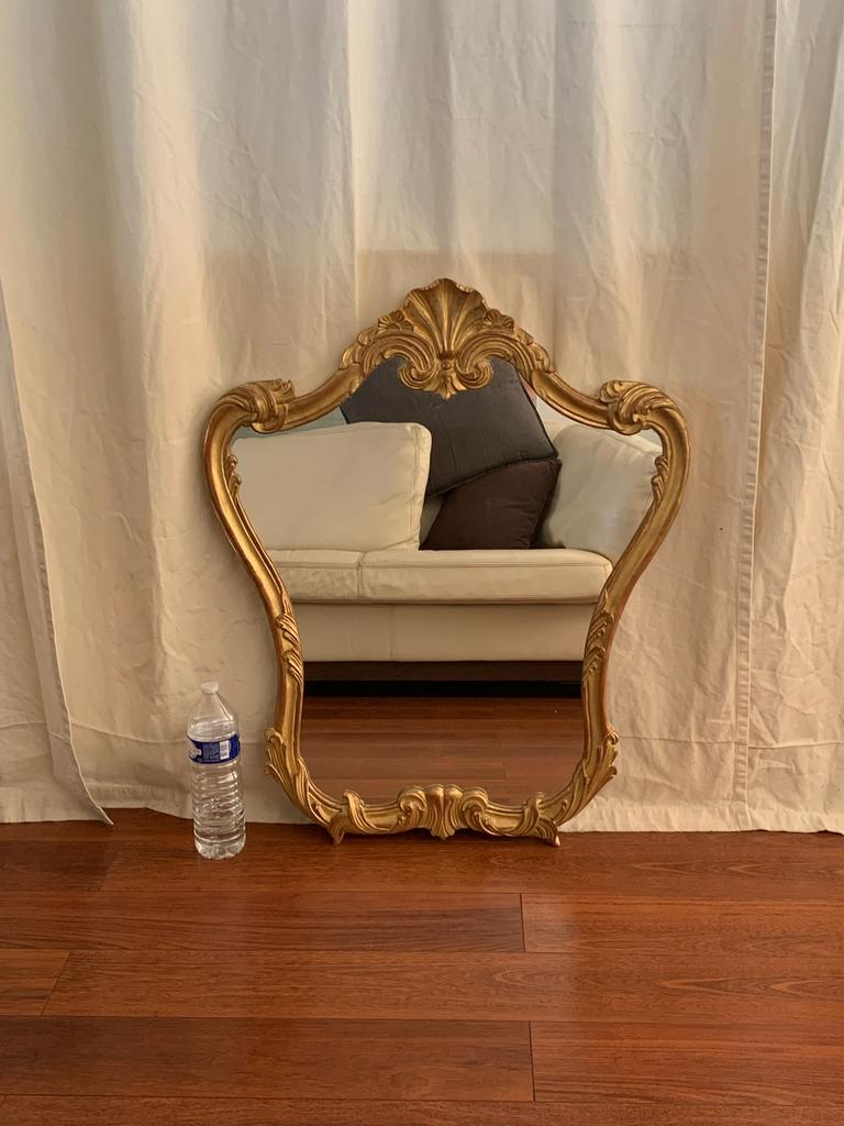 Grand Miroir Mural Doré Ancien (96 cm / Bois), Enlèvement