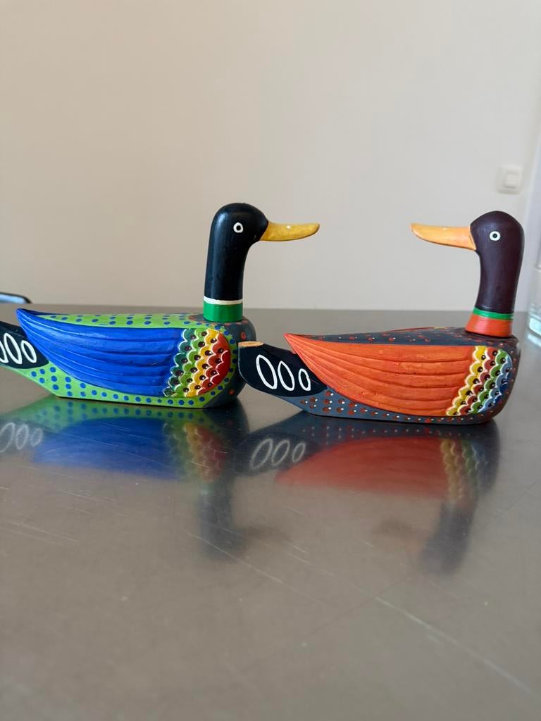 Vintage hand carved wooden ducks, Antiquités & Art, Art | Sculptures & Bois, Enlèvement