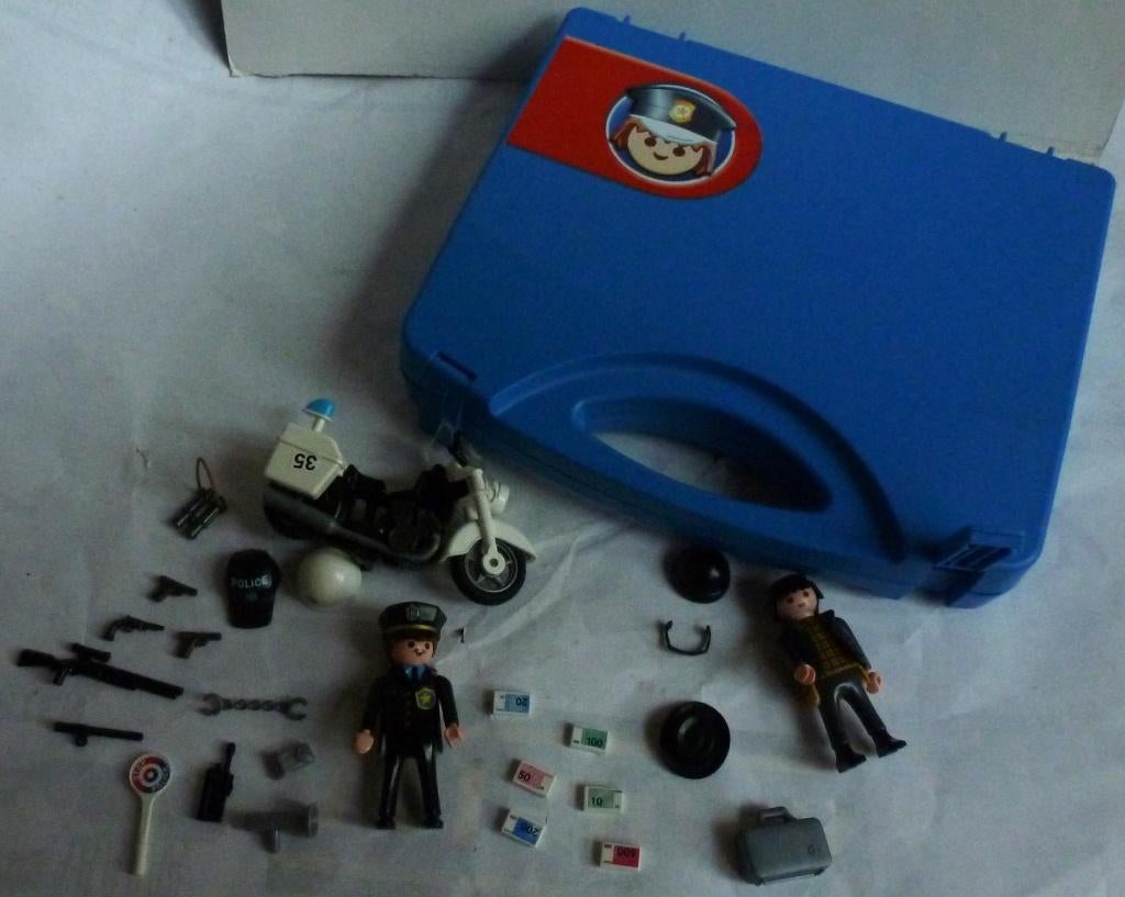 Playmobil politie met boef in meeneemkoffertje 5891, Ophalen of Verzenden, Zo goed als nieuw, Complete set