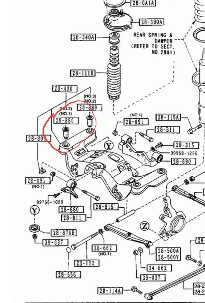 Recherche 4 silentblocs pont arrière mazda 323, Enlèvement ou Envoi, Mazda