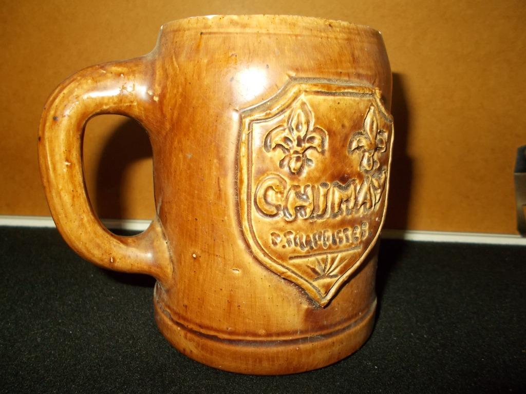 Trappist CHIMAY - aardewerk bierpot 50cl - bruin - 6, Ophalen of Verzenden, Gebruikt, Pul(len), Overige merken