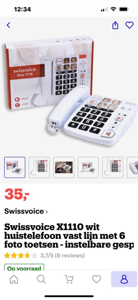 Telefoon voor senioren en slechthorenden, Ophalen, Gebruikt
